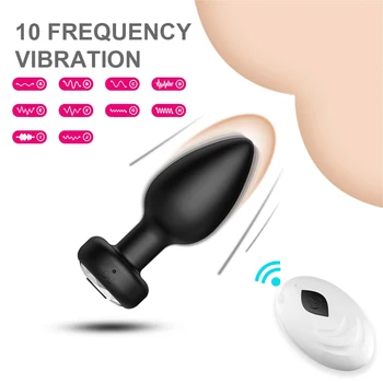 Belaidžiai nuotoliniai išangės vibratoriai Vyriškas prostatos masažuoklis 10 greičių silikoninis užpakalio kištukas Vibrat analiniai žaislai