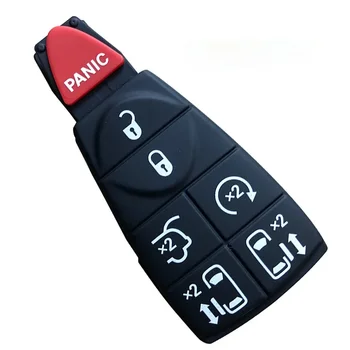 Naujas PAKEITIMAS Guminių raktų mygtukų pagalvėlės Smart Remote Key Housing Fobik Case Button Beraktis įėjimo fobas Dodge Chrysler