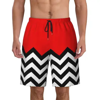 Custom Modern Twin Peaks Geometriniai zigzago plaukimo lagaminai Vyriški greiti sausos lentos šortai Bohemijos maudymosi kostiumai Boardshorts