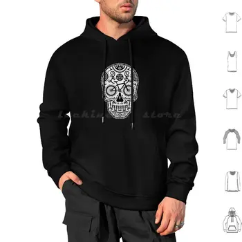 Awesome Cycling & Bicycling Sugar Skull Graphic Hoodies Long Sleeve Awesome Cycling Bicycling Sugar Skull Graphic