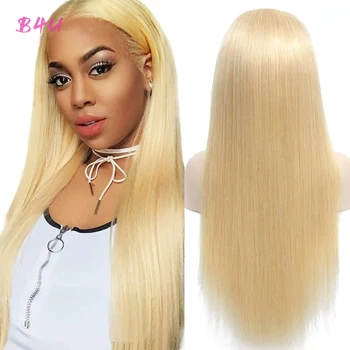 613 Honey Blonde Nėrinių priekinis perukas Tiesūs žmogaus plaukų perukai 13X4 Nėrinių priekinis perukas Banga Skaidrus nėrinių perukas moterims