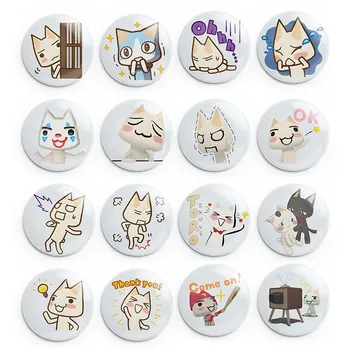 Personalize Custom Sagėlė Toro Inoue Cat Kawaii ženkliukas Minkštas mygtukas Atvartas Anime smeigtukas Dekoro sagė Papuošalų dekoravimo dovana 58mm