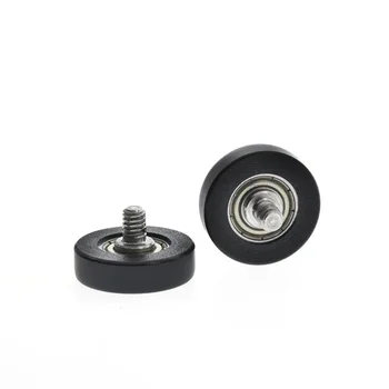 1vnt Plokščias plastiku dengtas guolio ratas miniatiūrinis 604 guma dengtas nailono kreipiamasis ratas kieto apvalkalo nutildymo ratas M4*18*5