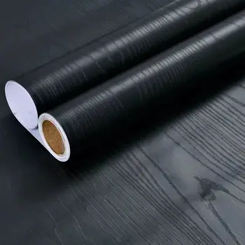 Vinilo juodo medžio grūdų dekoro kontaktinis popierius baldų atnaujinimui Lipnūs vandeniui atsparūs tapetai Lipdukai namų dekoravimui
