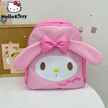 Sanrio Melody Kuromi Cartoon Print Moteriška kuprinė Korėjietiška miela Cinnamoroll studentų knygų krepšys Y2k Preppy stiliaus mergaičių mokyklinis krepšys