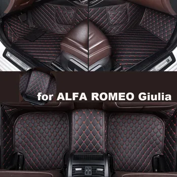 Autohome automobilių grindų kilimėliai ALFA ROMEO Giulia 2017-2018 metai Atnaujinta versija Foot Coche priedai Kilimaiindividualizuotas