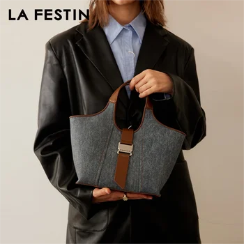 LA FESTIN Original Designer Luxury Bag Rankinės moterims 2023 m Naujas pečių kryžminis krepšys Odinės moteriškos rankinės Didelė talpa