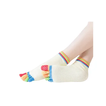Saldainių spalvingos penkių pirštų jogos kojinės
