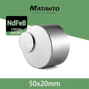 1PC 50x20 mm didelis storis itin stiprūs galingi magnetai 50mm x 20mm Tūrinis apvalus retųjų žemių neodimio magnetas 50x20mm N35 50*20 mm