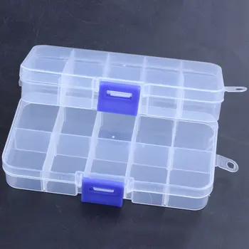 2Pcs 10 lizdų nešiojami plastikiniai rezistoriai Elektroninio komponentinio dėklo dėžutė