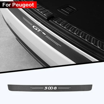 1PC automobilio lipdukas anglies pluošto tekstūros audinys bagažinės apsauga Peugeot 3008 GT priedai Automobilių durų slenksčio slenkstis automobilio stilius