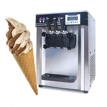 3 skonių minkštų ledų aparatas, komercinis ledų gaminimo aparatas maisto ir gėrimų parduotuvėms