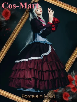 Cos-Mart Karštas anime VTuber porceliano tarnaitė Cosplay kostiumas Saldus puošnus tarnaitės suknelės užsiėmimas Vakarėlis Vaidmenų žaidimo drabužiai XS-XL
