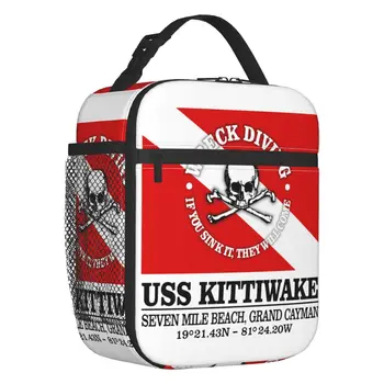 USS Kittiwake Nardymas Daugkartinės pietų dėžutės Nepralaidžios nepralaidžios narų nardymo vėliavėlės terminis aušintuvas Maistas izoliuotas Pietų krepšys Biuro darbas