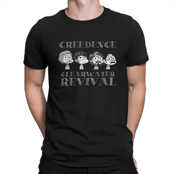 Vyriški marškinėliai Animacinių filmų naujovė Medvilniniai marškinėliai trumpomis rankovėmis C-Creedence Clearwater Revival Band marškinėliai O Kaklo drabužiai Dovana