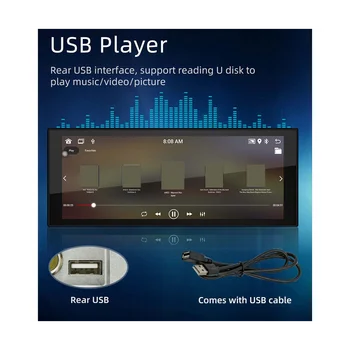 1Din 6.8Inch automobilio ekranas carPlay Android-Auto radijas Automobilio stereofoninis Bluetooth MP5 grotuvas FM imtuvas Garsas 2+32G Pagrindinis kompiuteris