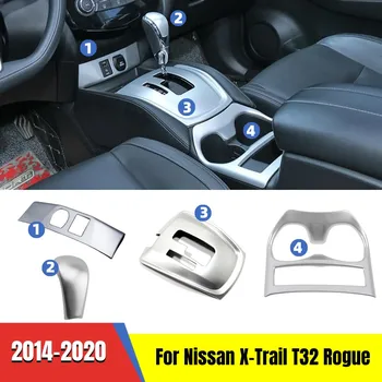 skirta Nissan X-Trail X Trail T32 Rogue 2014-2020 interjeras Priedai Automobilis Vandens taurė Pavarų galvutė Pavarų perjungimo skydelis AUX USB dangtelio apdaila