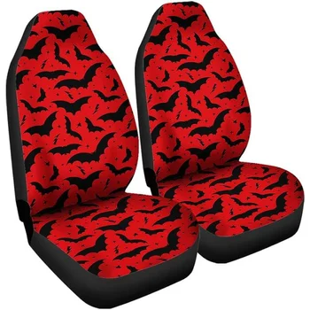 Raudoni juodi šikšnosparniai Automobilinės kėdutės užvalkalas moterims Dekoratyvinė automobilio sėdynių apsauga Antklodė Priekiniai automobilinių kėdučių užvalkalai Universalūs tinka keturiems metų laikams