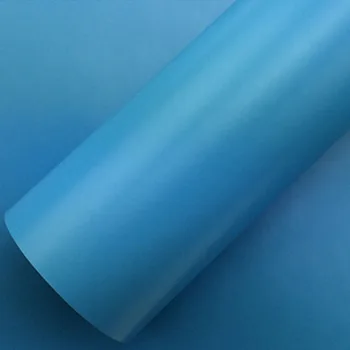 1.52*30m/Roll Aukštos kokybės matinė šviesiai mėlyna matinė vinilo plėvelė, skirta automobiliui vynioti su burbuliukais be oro Automobilio stilius