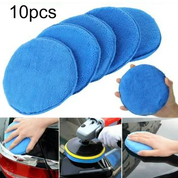 10vnt 5 colių 125mm automobilių poliravimo pagalvėlės vaško putų kempinė mikropluošto valymo buferinis poliravimo padas