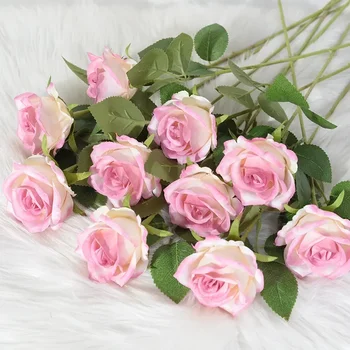 1vnt/5vnt 7x51cm Dirbtinė rožių gėlė Vestuvių dekoravimas Puokštė Namų stalo serviravimas Fotografuoti netikrus augalus Valentino dienos dovana