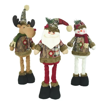 Kalėdų Kalėdų senelis Sniego senis Elnias Pliušinis lėlė Žaislas Ilga koja Stovintys kalėdiniai papuošalai Lėlės Kalėdinės namų šventės dekoracijos