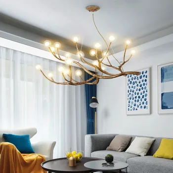 Stiklo rutulys LED šviestuvas Svetainė Miegamojo valgomojo lubos G4 šviestuvas retro derva liustra namų dekoravimo šviestuvas