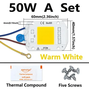 50W AC220V LED COB lustų apdorojimo ir suvirinimo derinio rinkinys Šaltas baltas šiltas baltas augalų augimo lempos projekcinis šviesos šaltinis