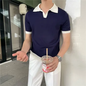 Deni - Fashion retail polo, marškinėliai trumpomis rankovėmis, Lyocell, laisvalaikio, korėjietiško stiliaus, kasdienių treniruočių gatvės drabužiai