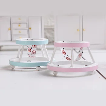 Kūdikių žaislai Lėlių namelis Vaikštynės mini rekvizito modeliavimo modelis Priedas Gimtadienis Dovana Miniatiūrinis vežimėlis lėlėms