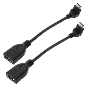 2X Mini Male To Female 90 laipsnių keitiklio jungties adapterio kabelis 1080P