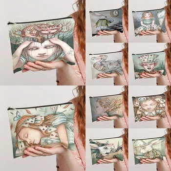 Alice Madness iliustracija Kosmetinis maišelis maišeliui Studentų mokykla Anime užtrauktukas Rašiklio krepšys Vaiko kanceliarinių prekių krepšys Rašiklio dovana