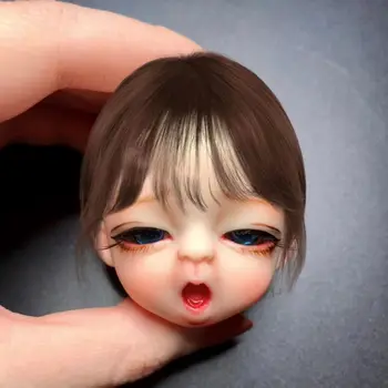 nauja 1/8 lėlės galvutė su kūno makiažu miegančios mergaitės lėlės makiažas mergaitės lėlės galvutė su 3D spalvingomis akimis