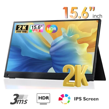 2K Nešiojamasis monitorius 15,6 colio 2560X1600P 300 nitų 8 bitų + FRC berėmis ekranas IPS HDR 