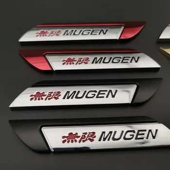 2Vnt 3D metalinis automobilio sparno šoninis ženklelis Honda Mugen lipdukas Civic Fit Accord FK8 CRV 3 emblemos logotipas Mugen Decal priedai