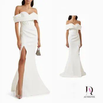 Aushine suknelė grindų ilgis Prabangi gimtadienio vakarinė suknelė Trumpomis rankovėmis Vasaros elegantiški vestuviniai chalatai Moterims Arabai 2024
