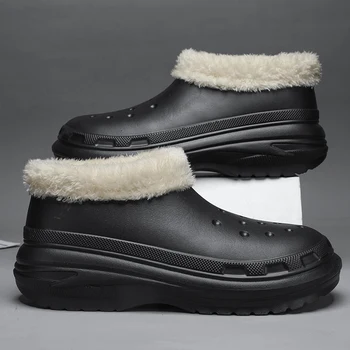 Fujeak Neperšlampami paminkštinti medvilniniai batai Madingi neslystantys šilti vyriški batai Lauko lengva laisvalaikio avalynė Unisex sniego batai