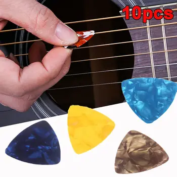 10vnt 0.46mm Triangle Antislip Guitar Pick Guitar Accessories Celluloid Plectrum