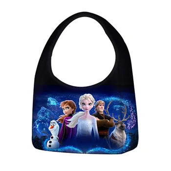 Disney Frozen Elsa Anna Tote Daugkartinio naudojimo krepšiai per petį Moterys Laisvalaikio rankinės Merginos Nešiojamas pirkinių krepšys Kelioninis krepšys