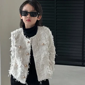 Boy Coat Vaikų drabužių paltas 2023 Ruduo Naujasis korėjietiškas megztinis berniukams ir mergaitėms Kutas Populiariausi vaikų žieminiai drabužiai