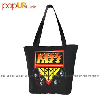 Kiss Army Lights Makeup On Stagenew Band Merch Cute Handbags Polyester Shopping Bag Shoulder Bag