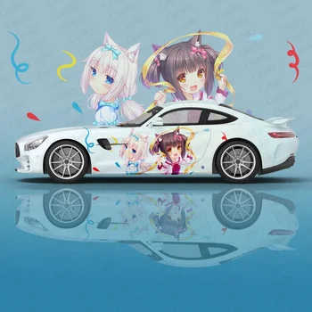 Nekopara anime Car Decal apsauginė plėvelė Vinilo šoninė grafinė plėvelė Lenktynių modifikuotas papuošimas Automobilio lipdukai