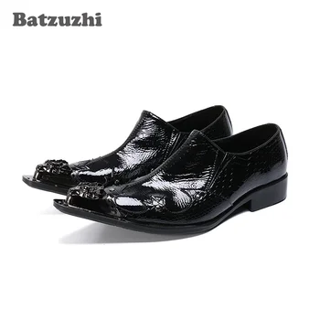 Batzuzhi Fashion Shoes Vyriški smailaus metalo antgaliai zapatos de hombre Natūralios odos suknelių batai Verslas Formalus, Dideli dydžiai US6-12