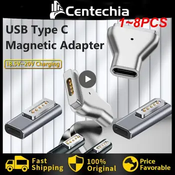 1 ~ 8PCS C tipo / DC5521 magnetinis USB PD adapteris, skirtas Magsafe1 / Magsafe2 MacBook Air / USB C moteriškas greito įkrovimo kištukas