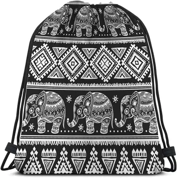 Dramblio raištelio krepšiai Kuprinės krepšys Vintažinis gyvūnas Gėlių lotosas Bohemijos mandalos raštas Genčių Boho actekų sporto salė