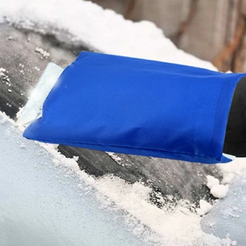 Ledo ir sniego kastuvas su pliušinėmis šiltomis pirštinėmis Valymo ledo grandiklio šalinimo įrankis automatiniams langams Lauko žiemos įrankiai Automobilių stilius
