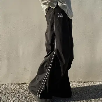 Y2k Vintažinės parašiutinės kelnės Moterys Oversized dryžuotos Harajuku Korėjos mados sportinės kelnės Fall Streetwear 2000s Estetika
