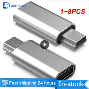 1~8PCS Mini 5 kontaktų USB adapteris B Male to USB Type C Moteriška duomenų perdavimo jungtis MP3 skaitmeninio fotoaparato GPS