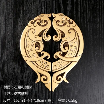Antikvarinė kinų moderni spintos rankena maža puslankinė kieta sutirštinta durų traukimo rankenėlė