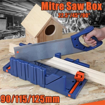 U50 Mitre pjūklo dėžutė pasvirusi/45/90 laipsnių pjovimo mėlyna ABS plastikinis spaustukas architektūrinio darbo medžio apdirbimo įrankių priedams